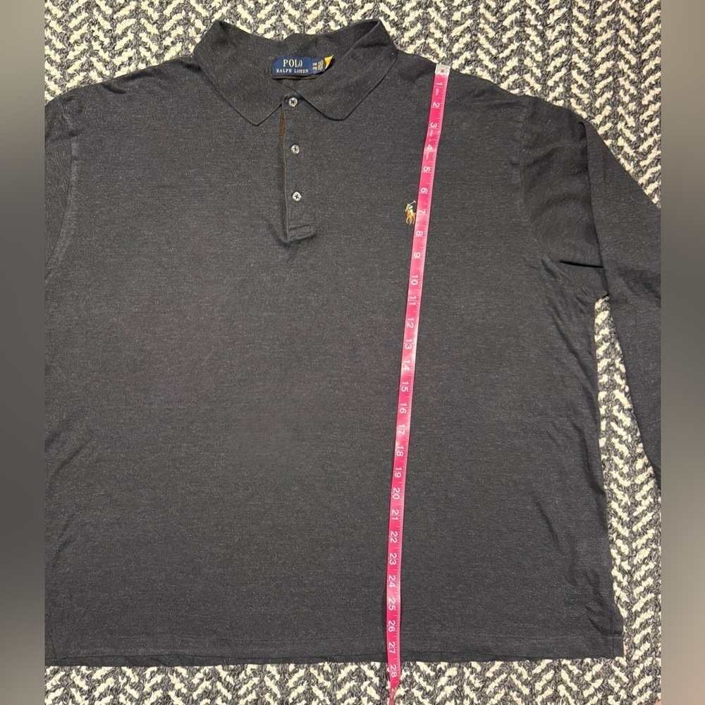 POLO RALPH LAUREN Classic Fit Soft Cotton Polo Shirt in Dark Gray Size XXL - Picture 8 of 10